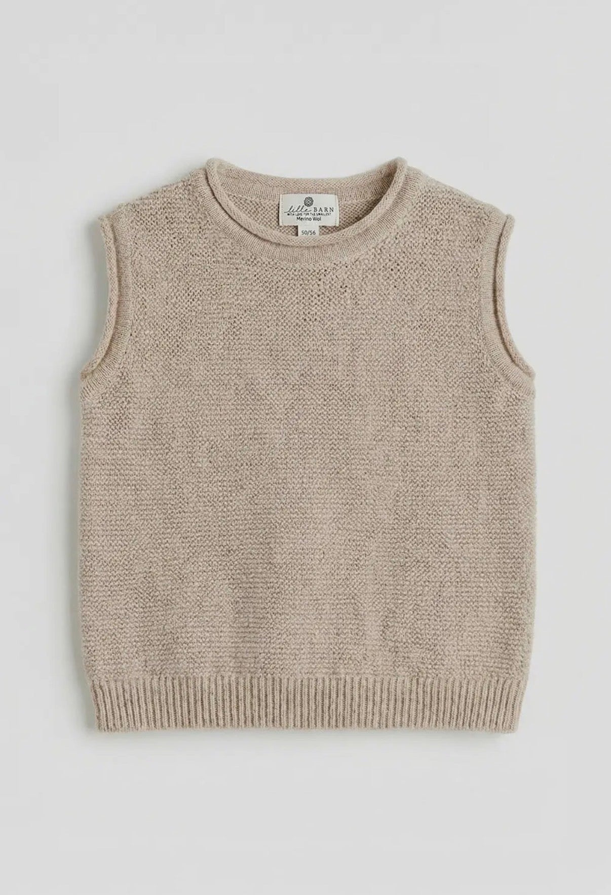 Gebreide spencer merinowol beige - Lille barn