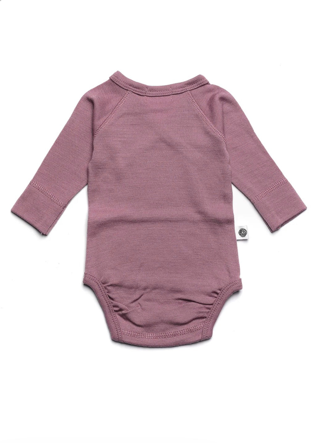 Overslagromper lange mouwen van merinwol - oud roze - Lille Barn