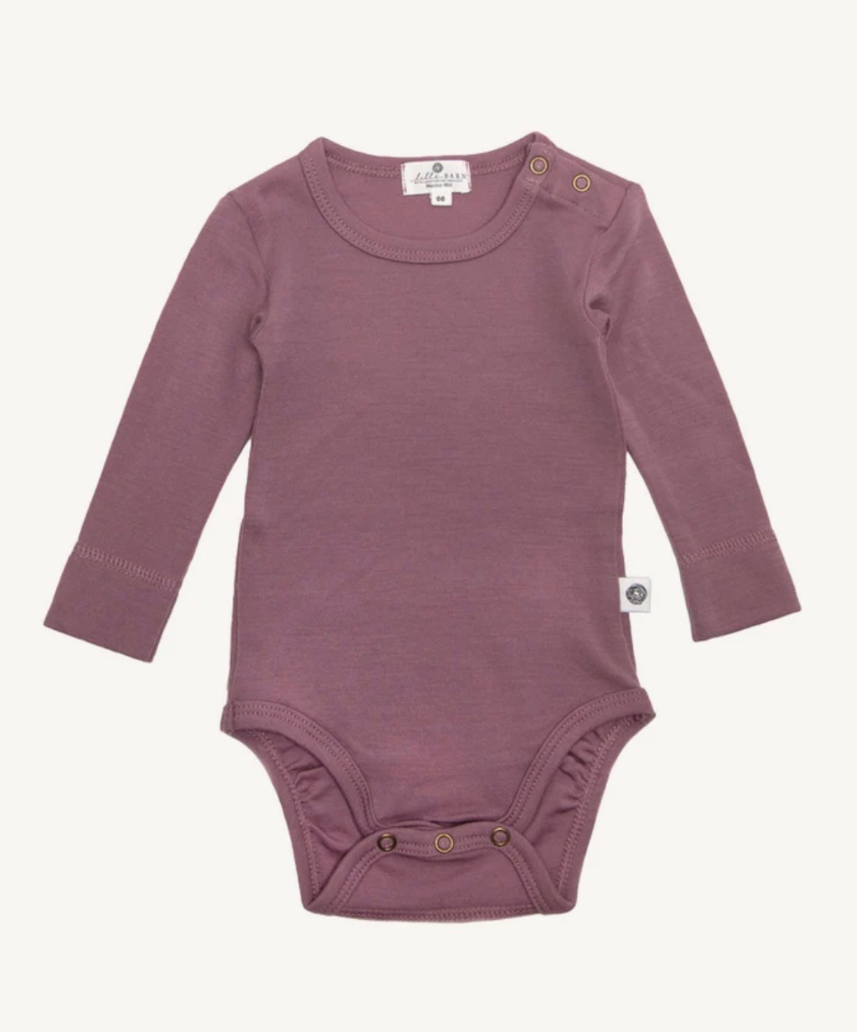 Romper lange mouwen merinowol oud roze - Lille barn