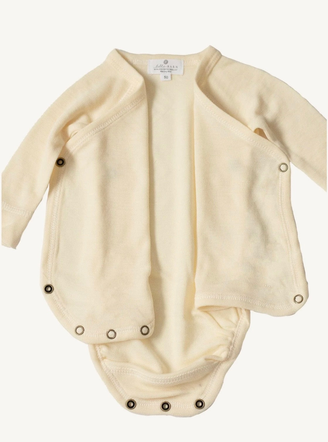 Overslagromper lange mouwen van merinowol - naturel - Lille Barn