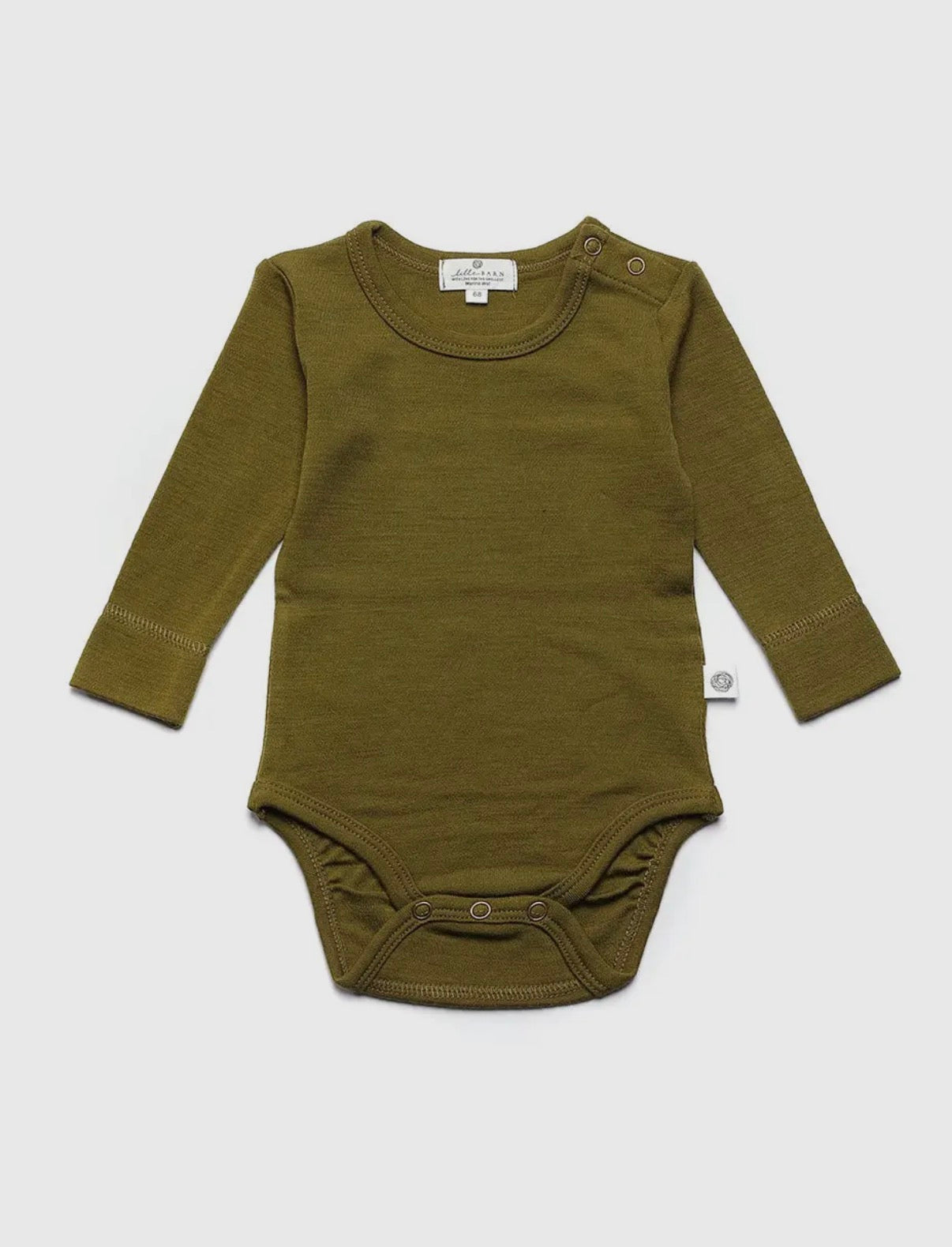 Romper lange mouwen merinowol groen - Lille barn