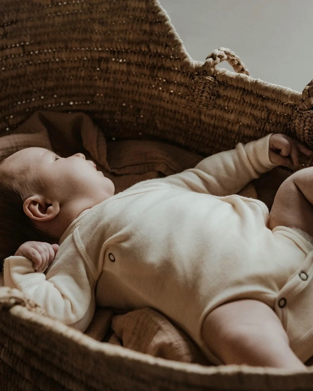 Overslagromper lange mouwen van merinowol - naturel - Lille Barn