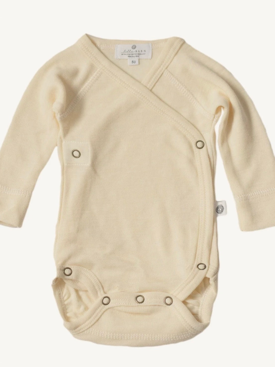 Overslagromper lange mouwen van merinowol - naturel - Lille Barn