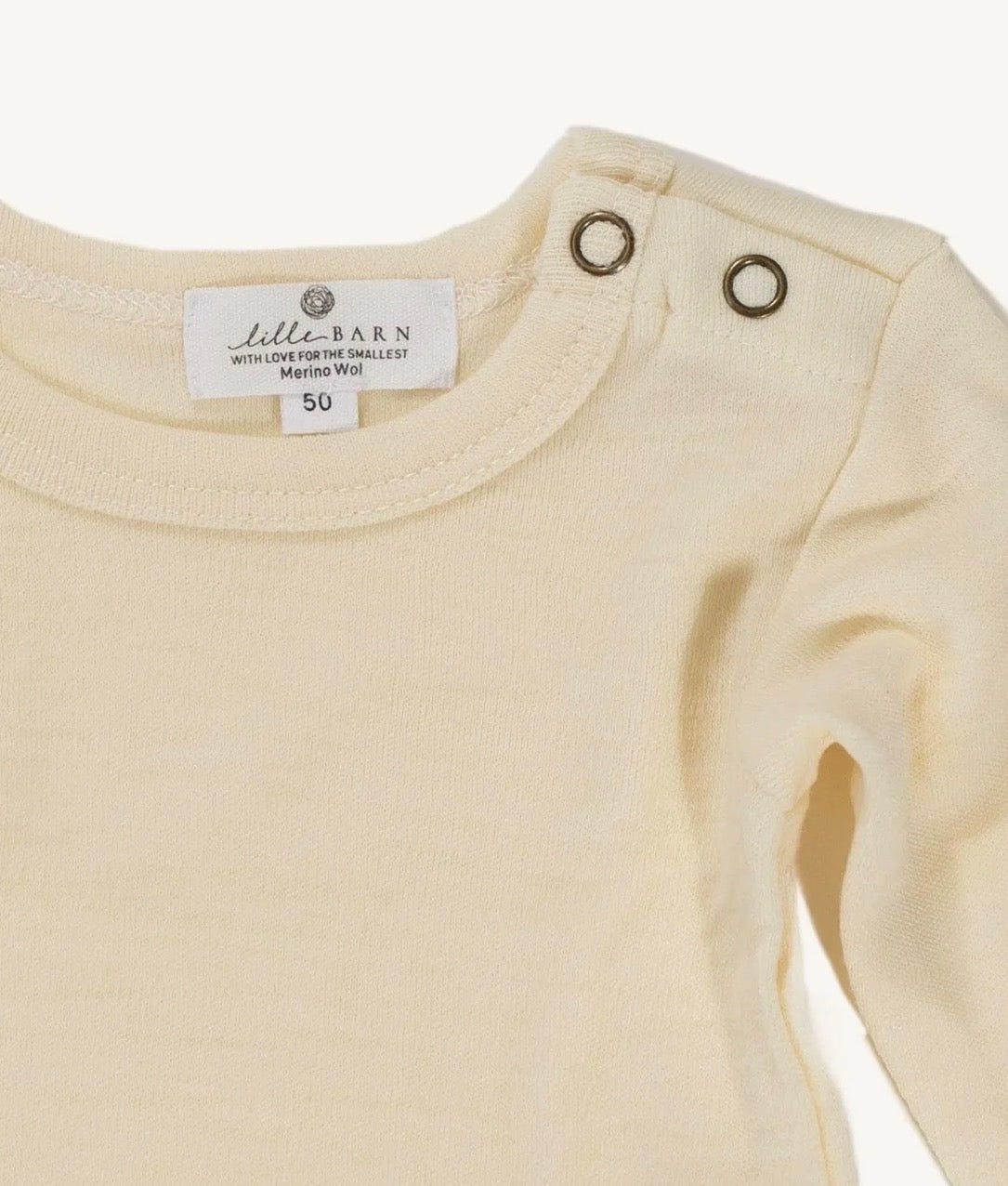 Lange mouwen romper merinowol naturel - Lille Barn